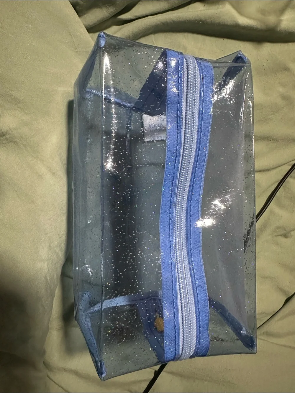 4/$15 Ulta Beauty Blue Glitter PVC makeup bag / pouch
